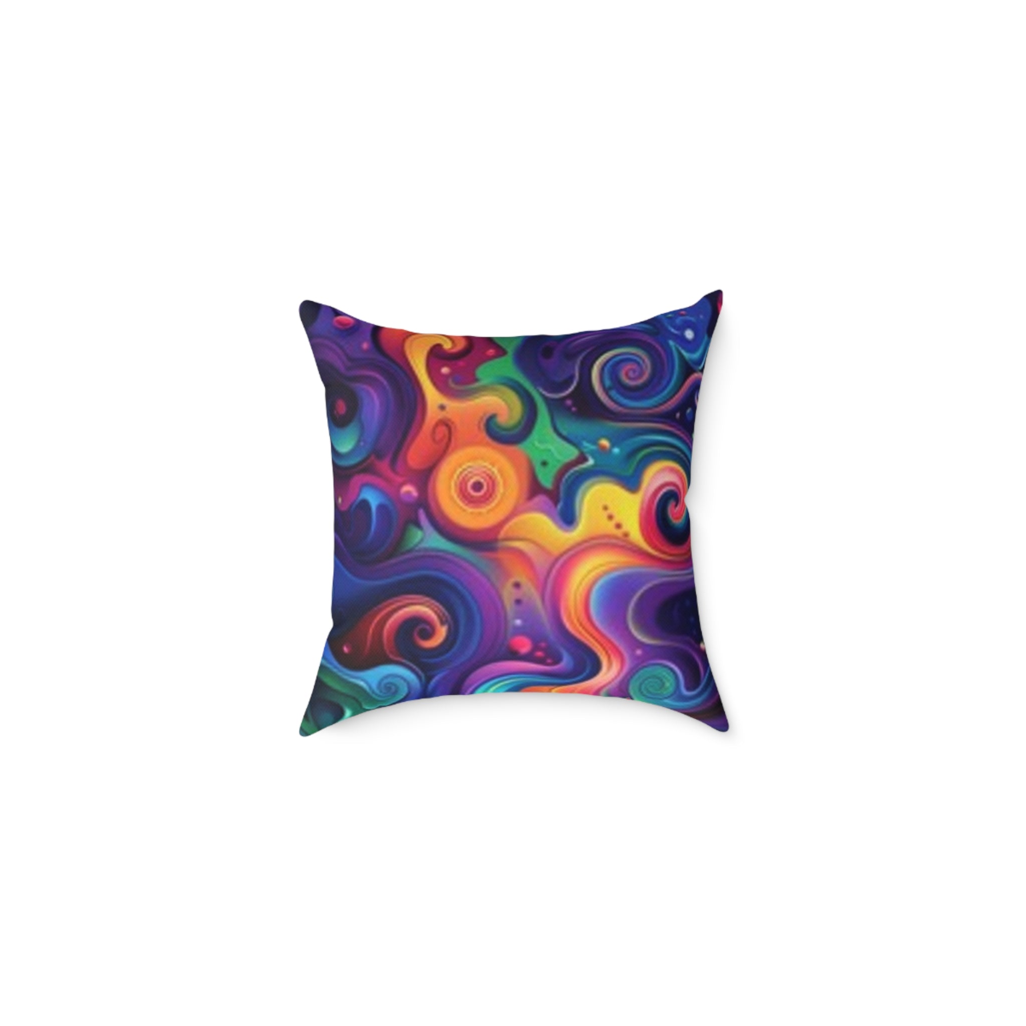 Psychedelic Zebra Swirl Square Throw Pillow