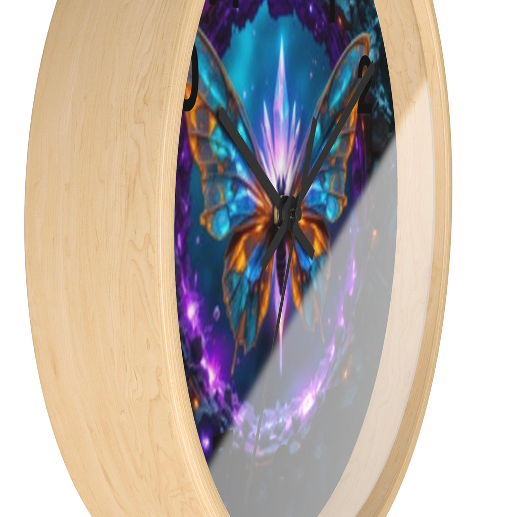 Mystic Butterfly Wall Clock — Neon Fantasy Home Decor