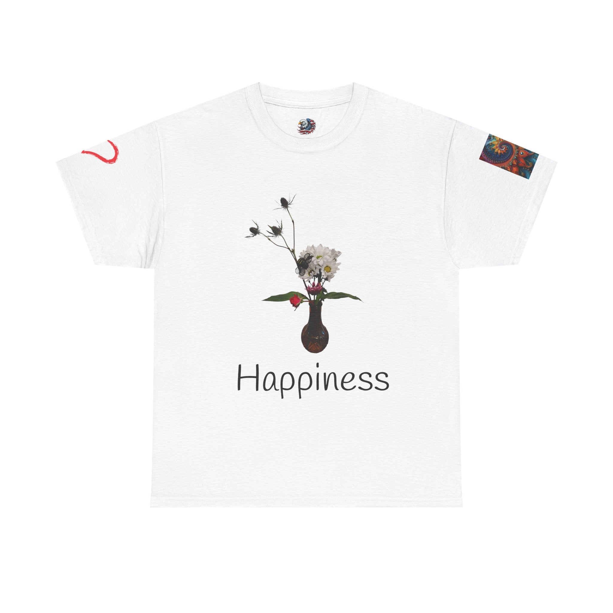 Floral Vase Graphic T-shirt — Minimal Botanical Bouquet T-Shirt