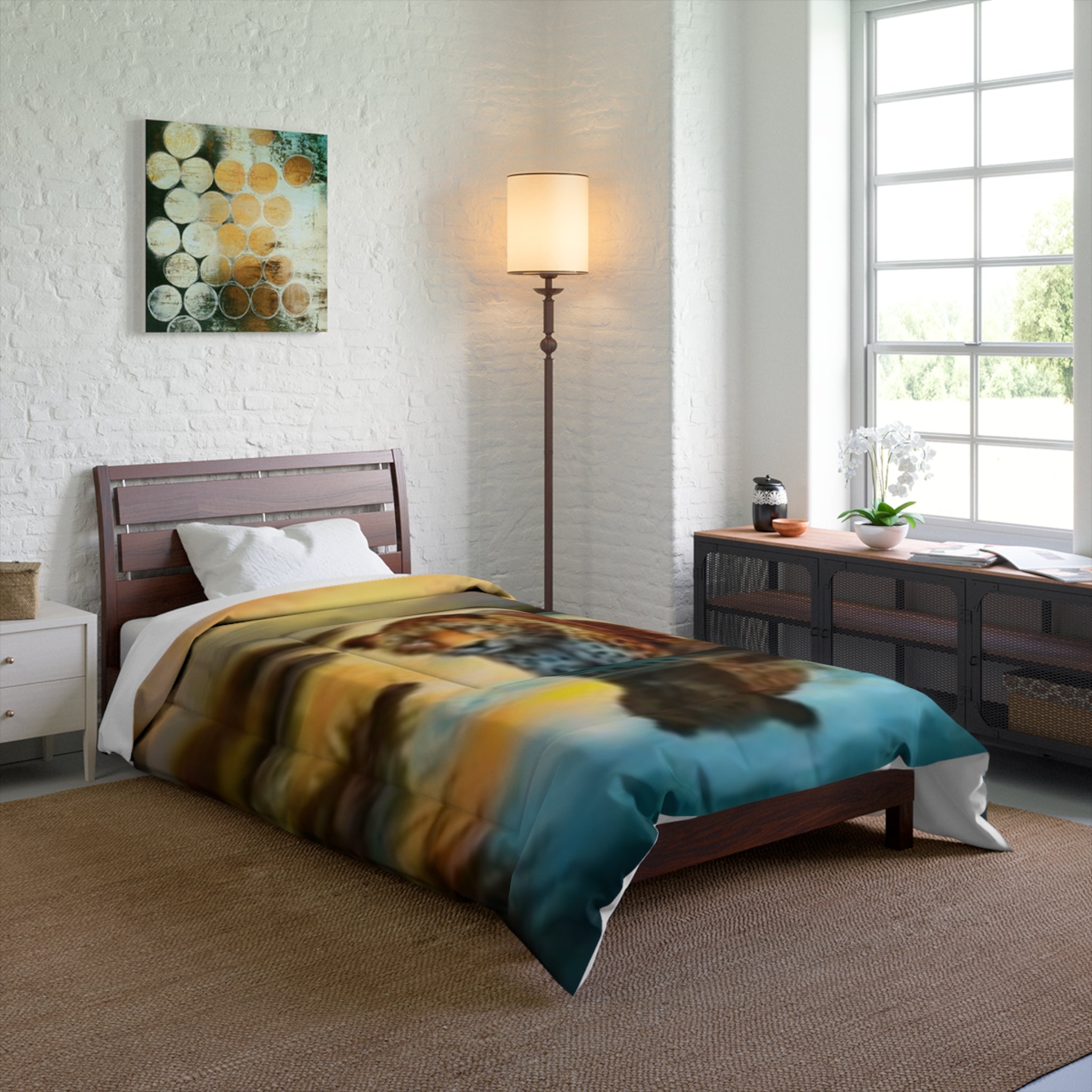 Leopard Sunset Comforter - Tropical Jungle Wildlife Bedding
