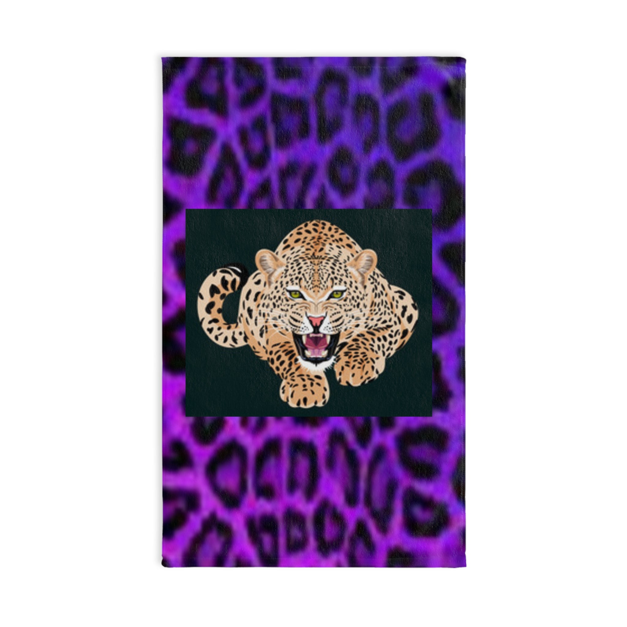 Leopard Purple Leopard-Print Hand Towel