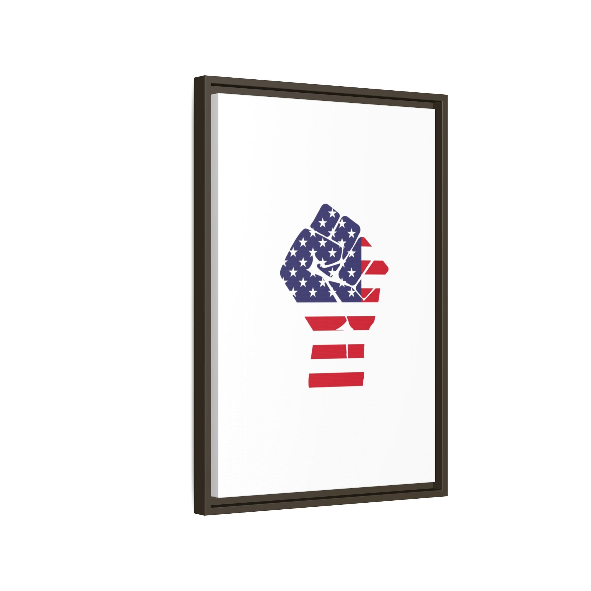 Framed Canvas Print – American Flag Fist Wall Art