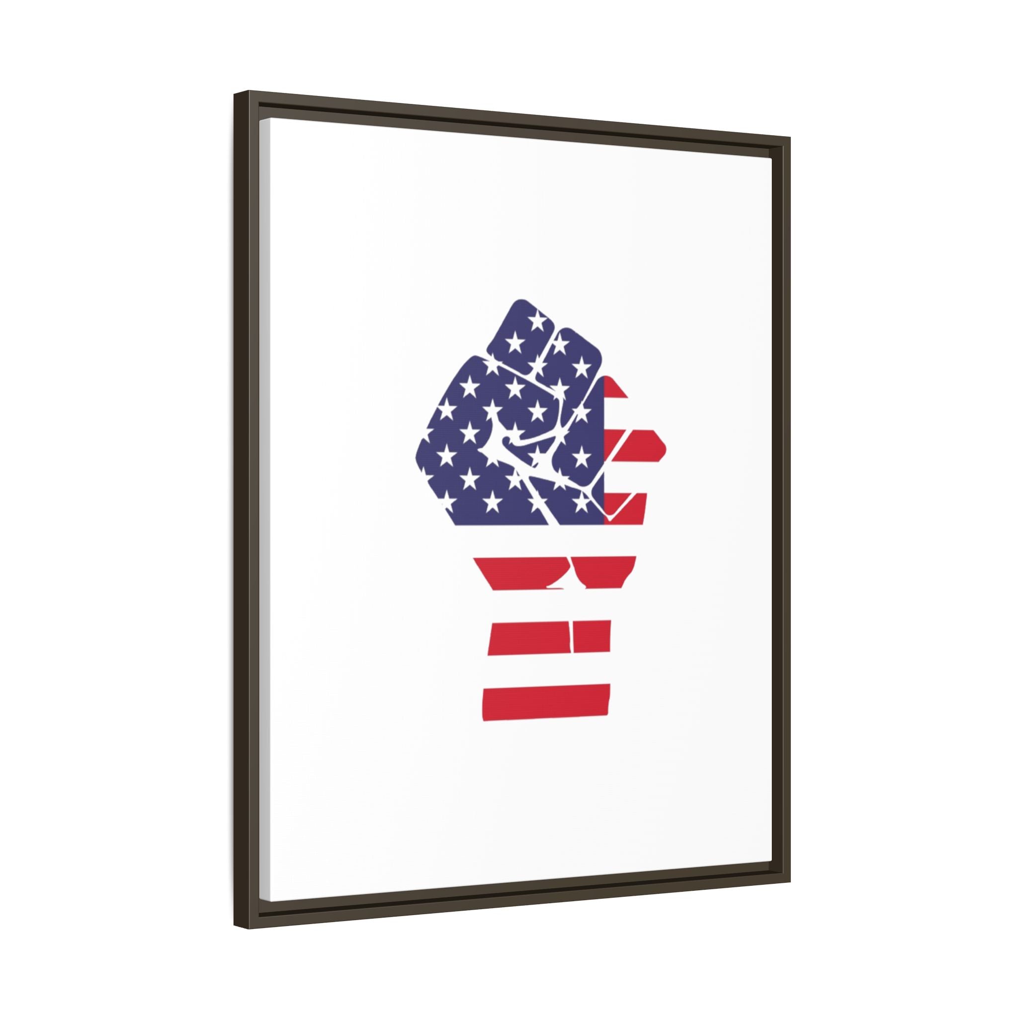 Framed Canvas Print – American Flag Fist Wall Art