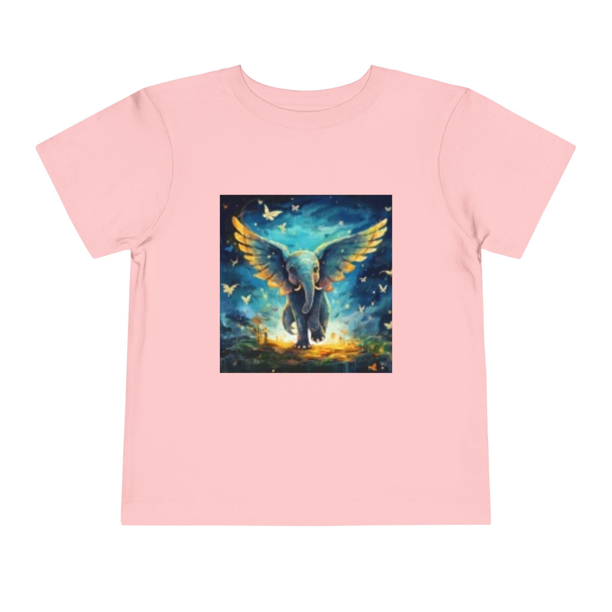 Toddler Tee — Angelic Flying Elephant Graphic Kids Shirt