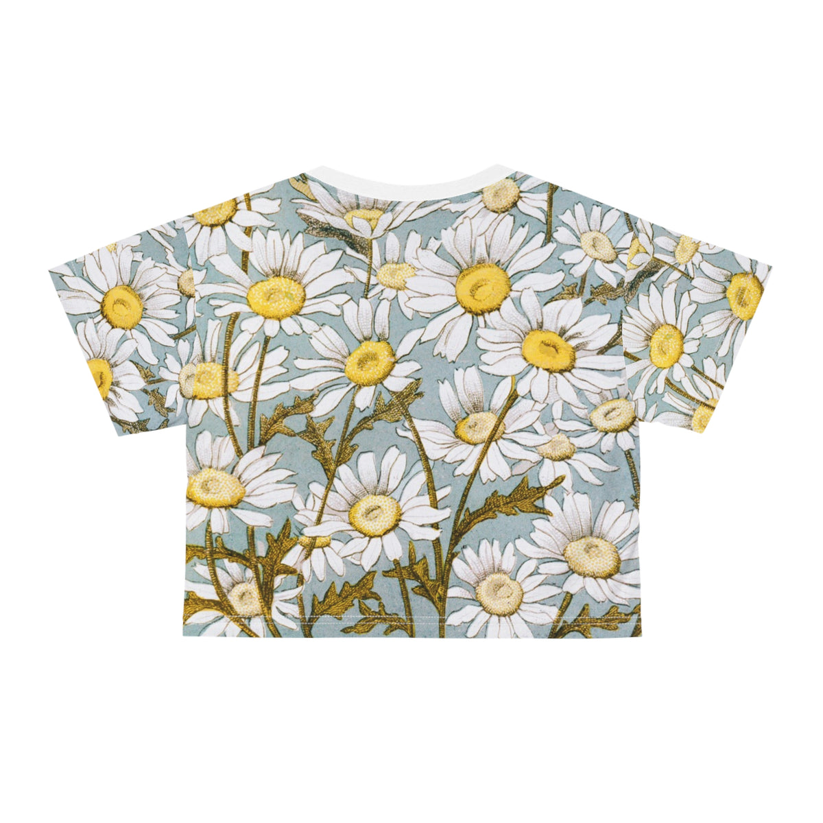Daisy Field Crop Tee — All-Over Print Floral Top