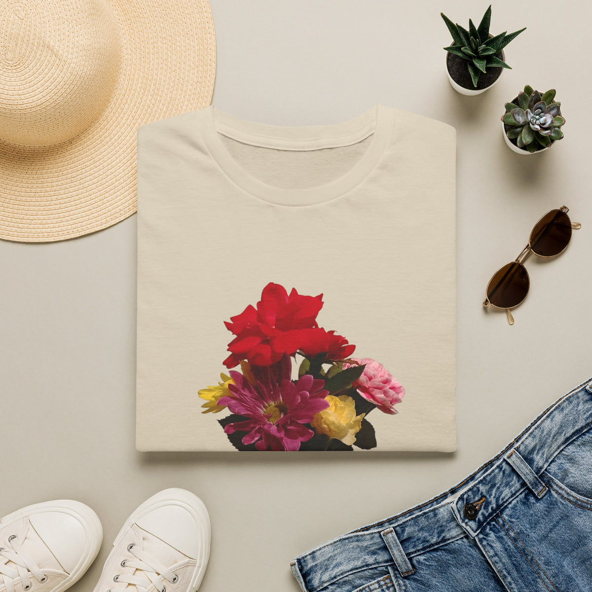 Floral Vase T-Shirt — Vintage Bouquet Graphic Tee