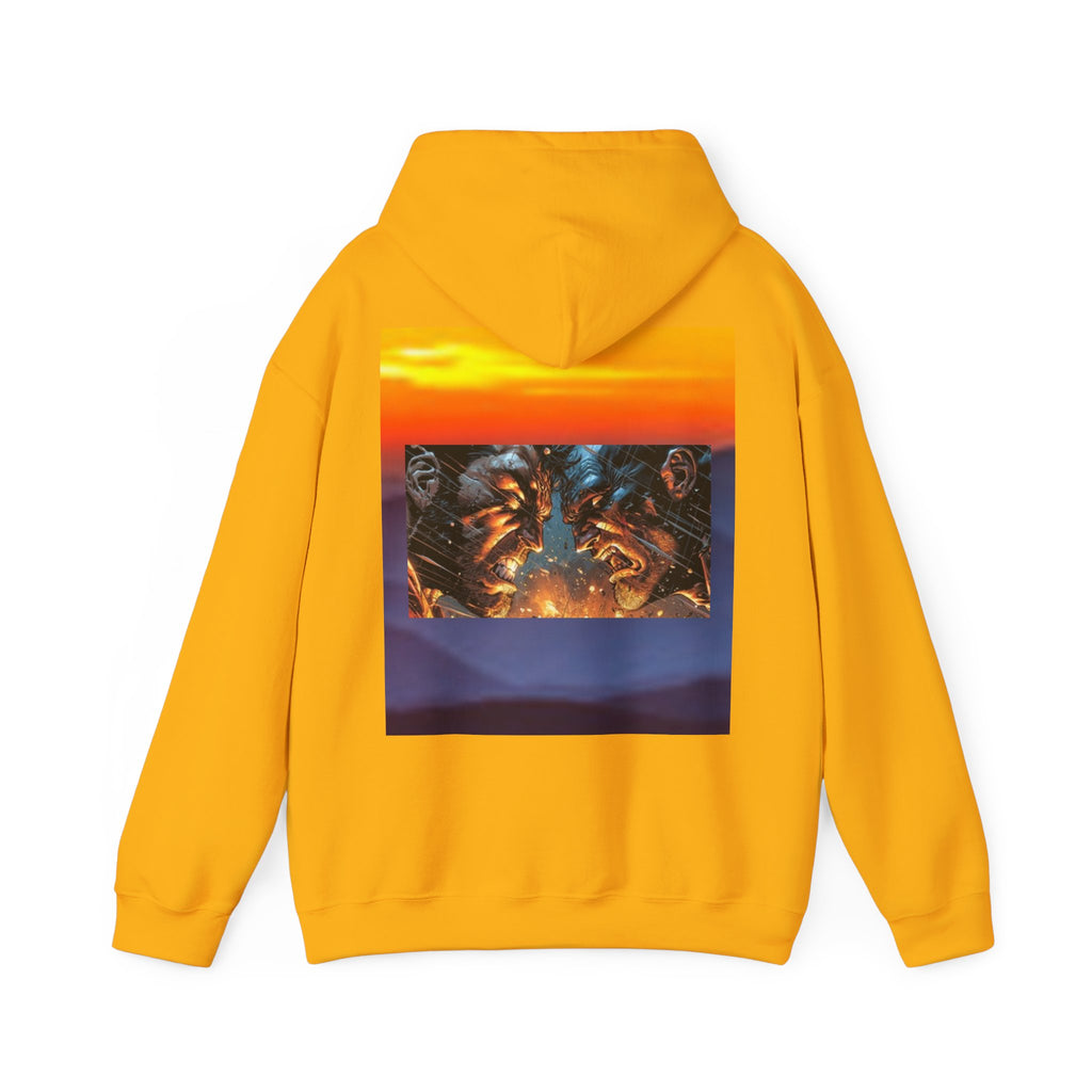 Marijuana Leaf Hoodie with Two Men Angry — Casual Streetwear Pullover