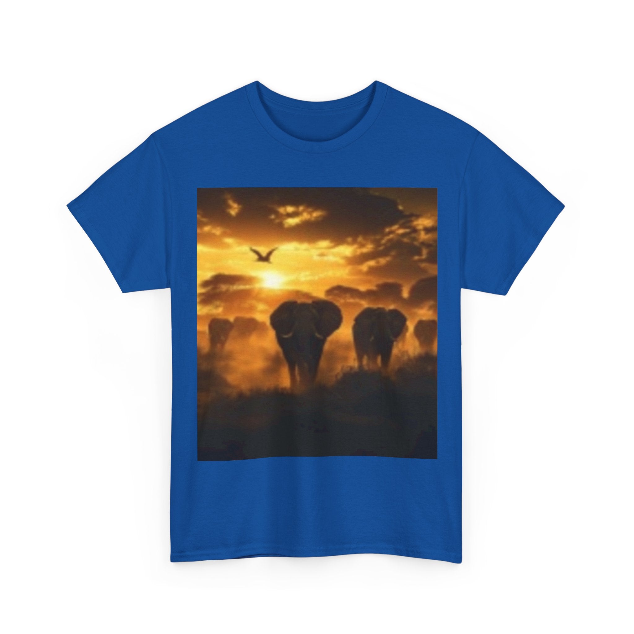 Elephant Sunset T-Shirt — African Safari Sunset Graphic Tee