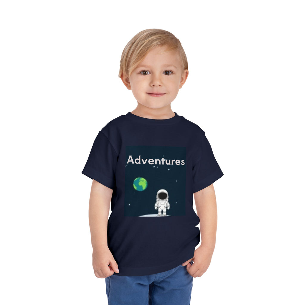 Toddler T-shirt — Adventures Cute Astronaut & Retro Space Rockets Design