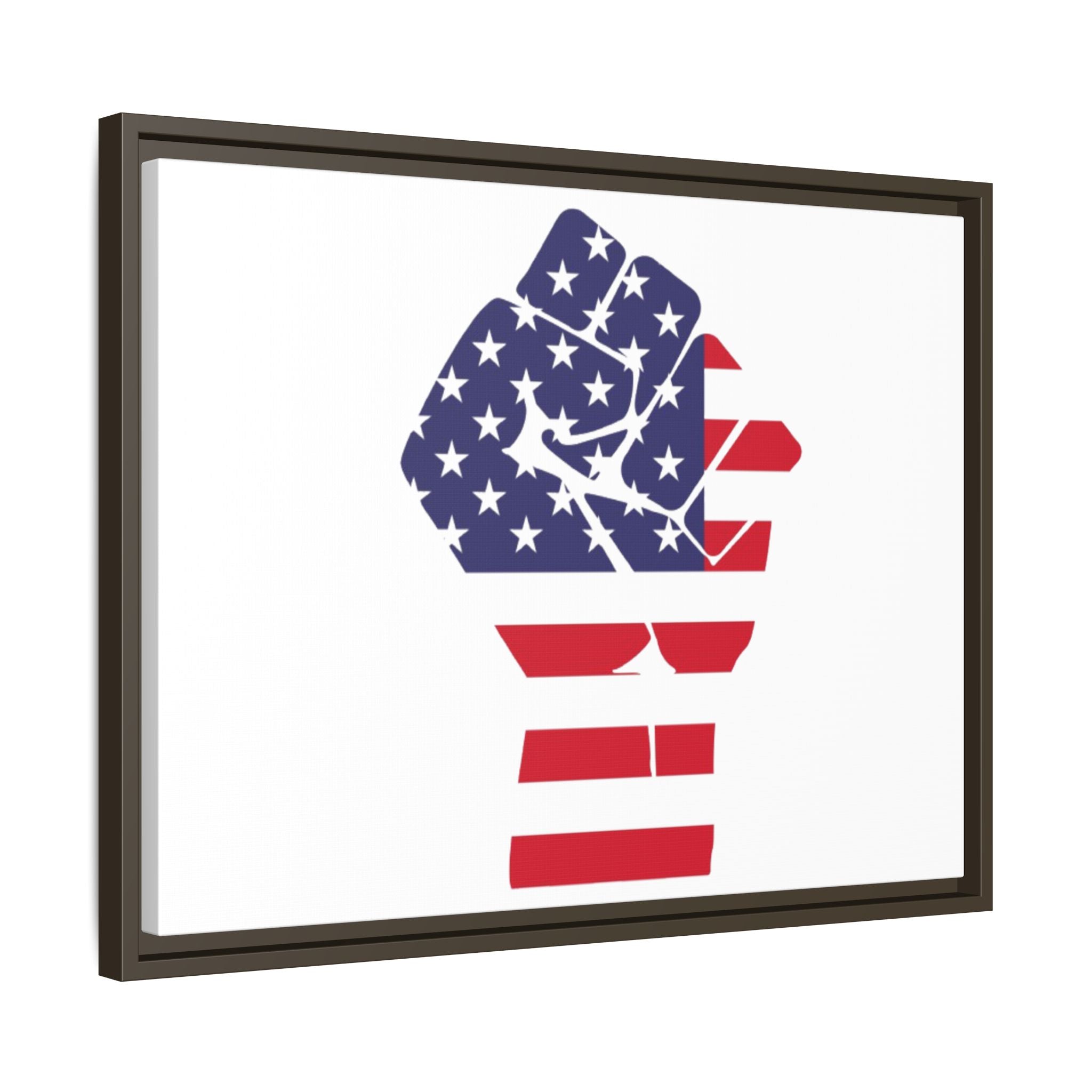 Framed Canvas Print – American Flag Fist Wall Art