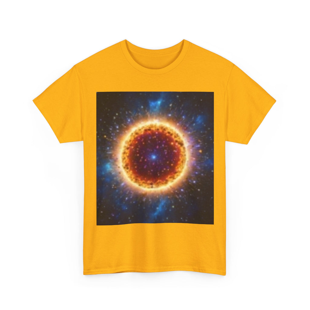 Cosmic Fire Halo Tee — Galaxy Sunburst Graphic T-Shirt