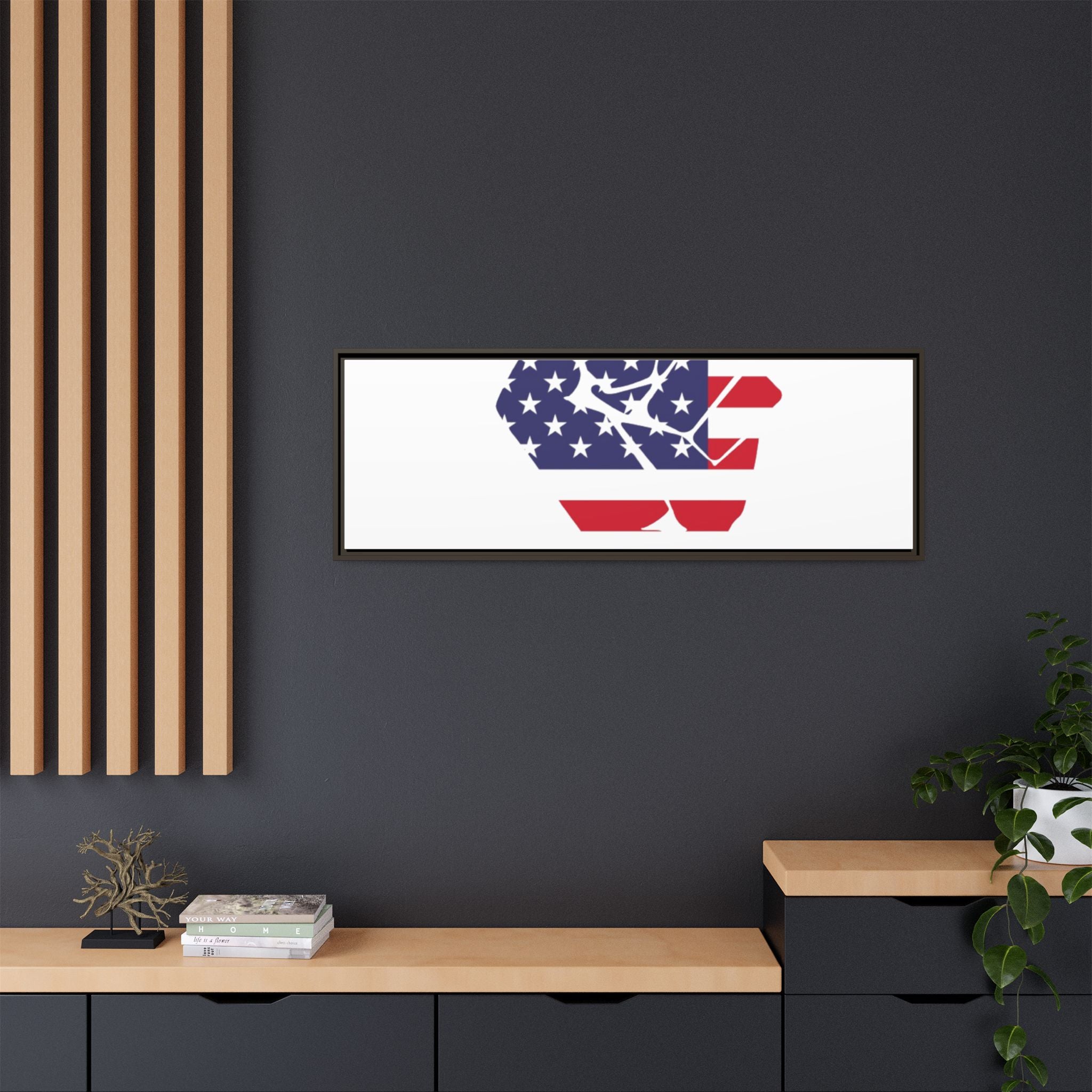 Framed Canvas Print – American Flag Fist Wall Art