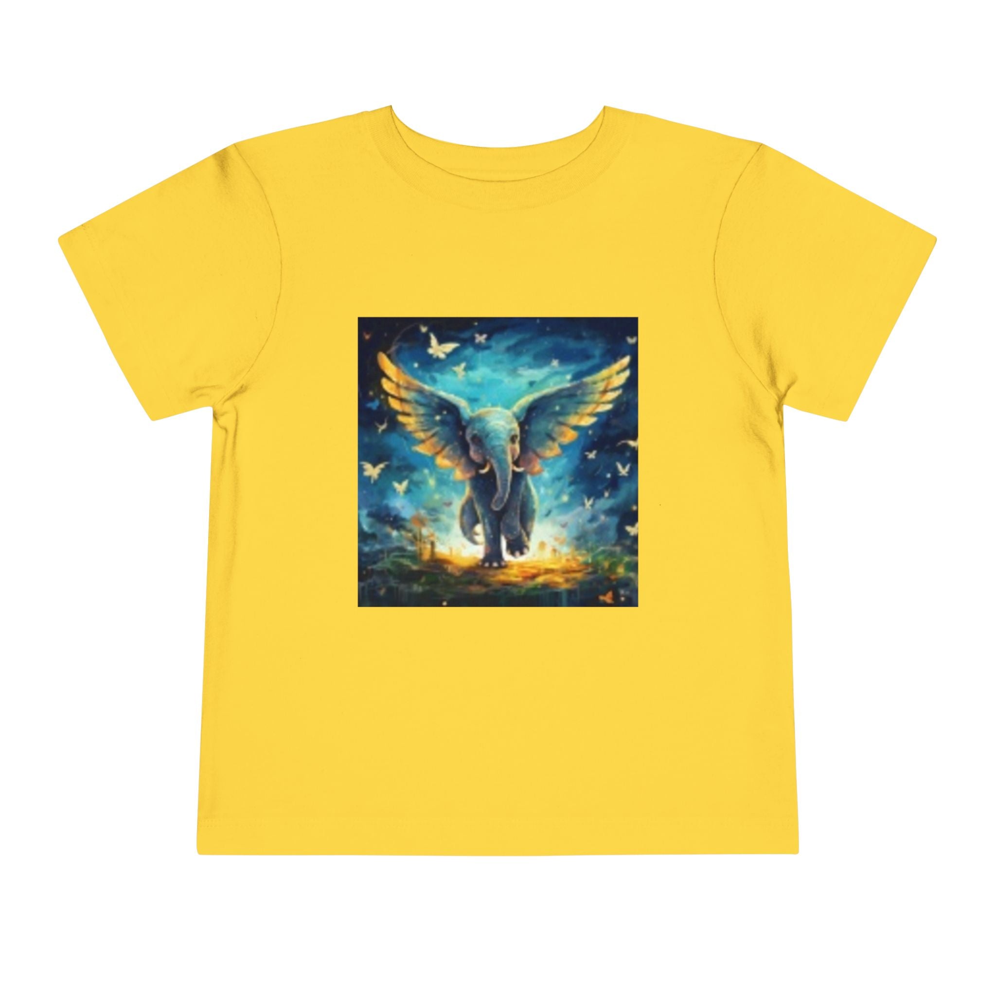 Toddler Tee — Angelic Flying Elephant Graphic Kids Shirt