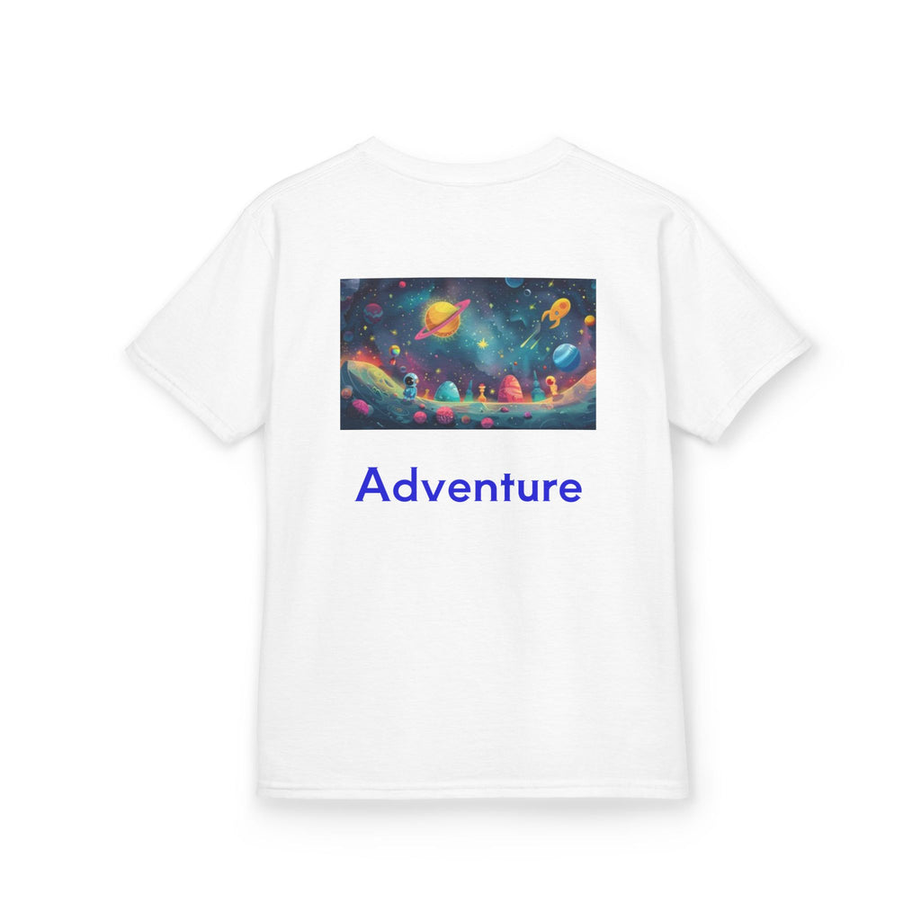 Kids Rocket Space Tee — Colorful Planets & Rocketship Shirt for Young Astronauts