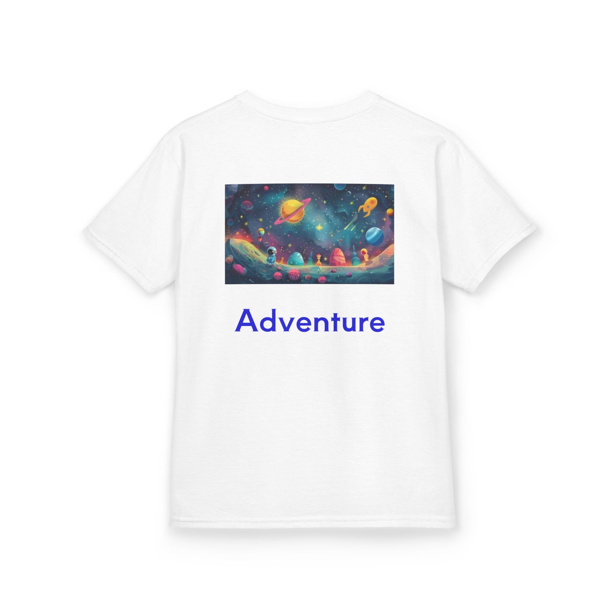 Kids Rocket Space Tee — Colorful Planets & Rocketship Shirt for Young Astronauts