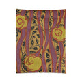 Abstract Floral Comforter – Warm Yellow & Plum Patterned Bedding