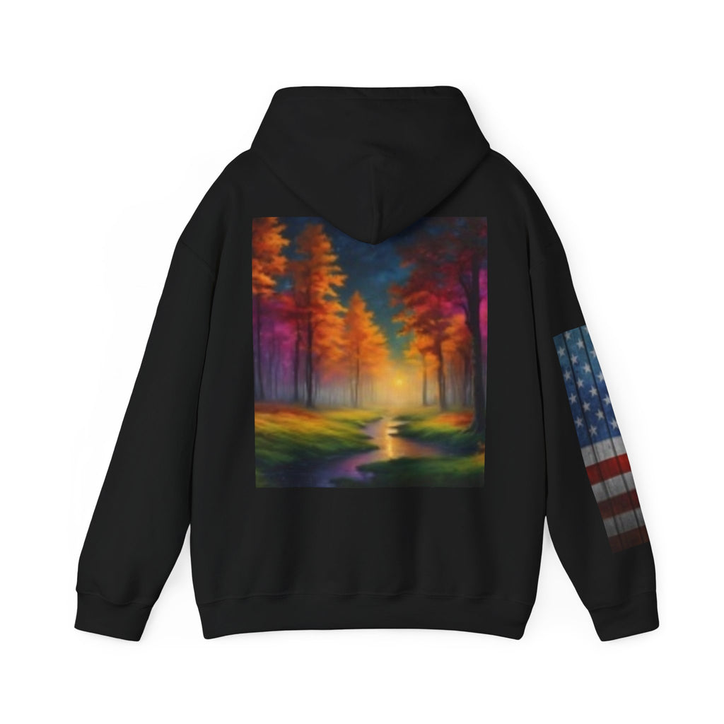 Popeye Vintage Cartoon & Colorful Forest Graphic Hoodie