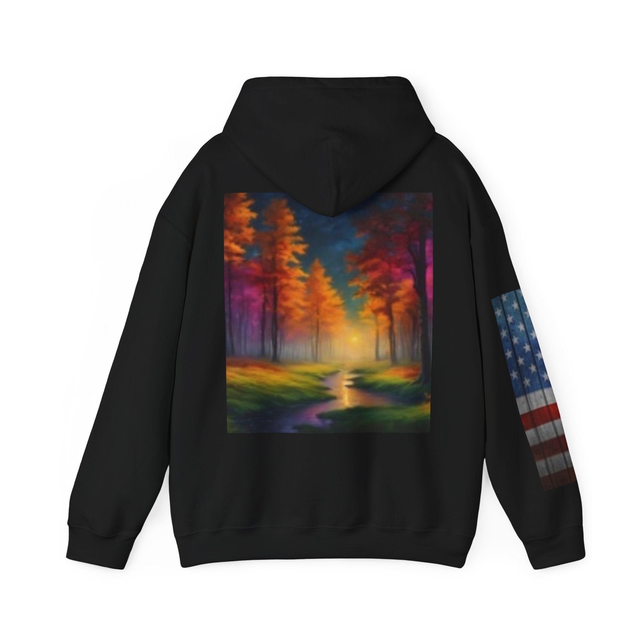 Popeye Vintage Cartoon & Colorful Forest Graphic Hoodie