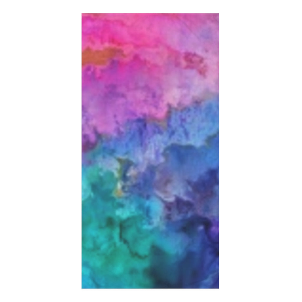 Abstract Rainbow Beach Towel — Vibrant Watercolor Tie-Dye Bath Towel