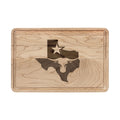 Texas Longhorn Engraved Cutting Board — Rustic State-Shaped Charcuterie & Serving Board