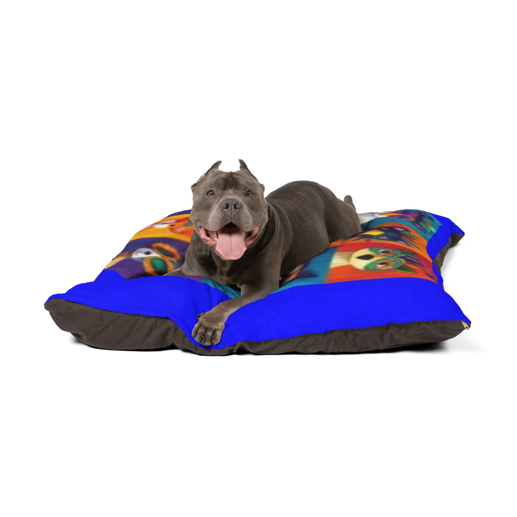 Colorful Masked Animal Patchwork Pet Bed So Cozy
