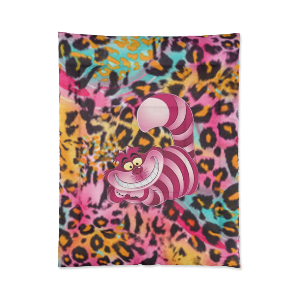 Cheshire Cat Leopard Print Comforter — Colorful Tie-Dye Animal Bedding