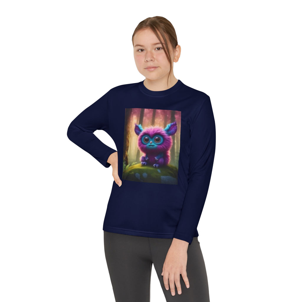 Youth Long Sleeve Tee – Cute Neon Forest Creature Graphic