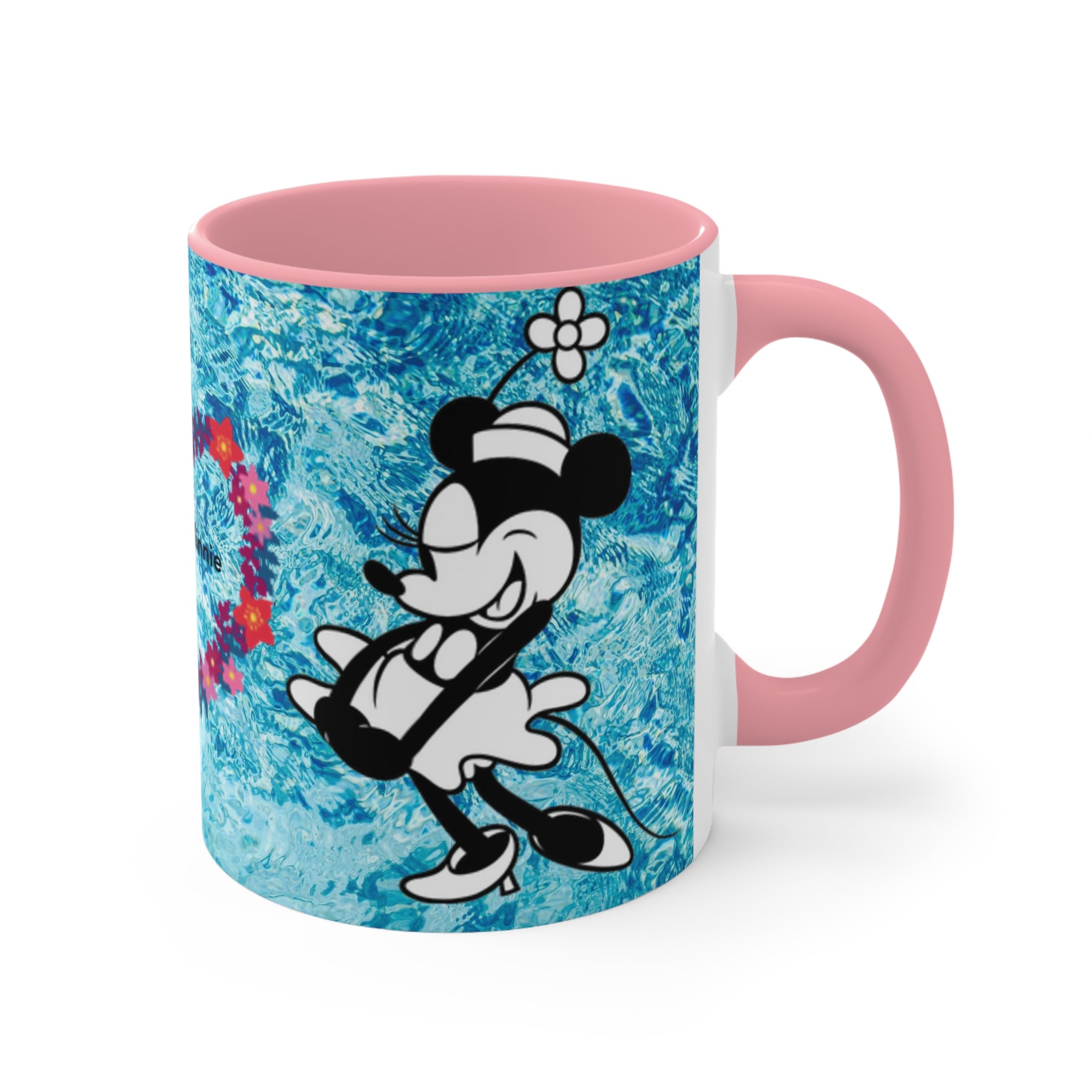 Mickey & Minnie Vibes Accent Mug — Floral Heart Retro Disney Design