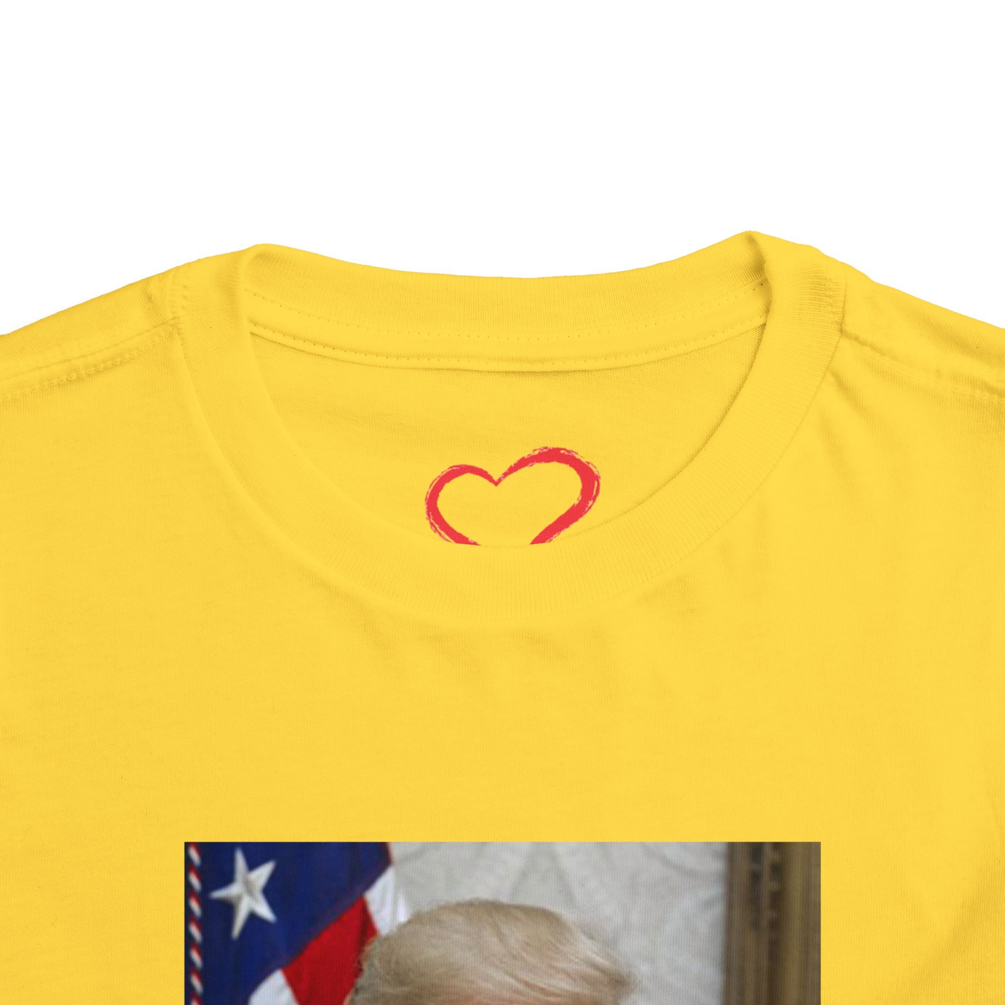 Toddler Tee with Patriotic Portrait & Flag Graphic