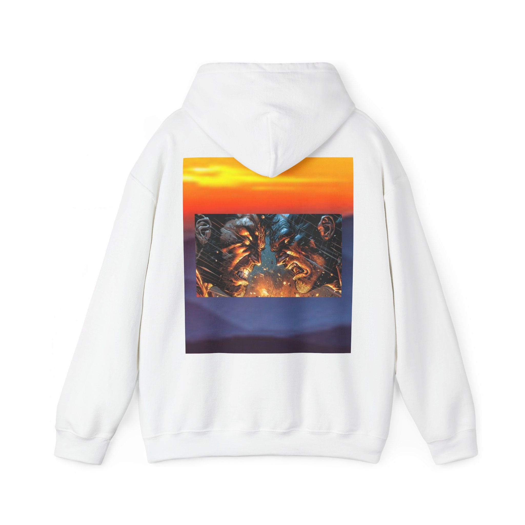 Marijuana Leaf Hoodie with Two Men Angry — Casual Streetwear Pullover