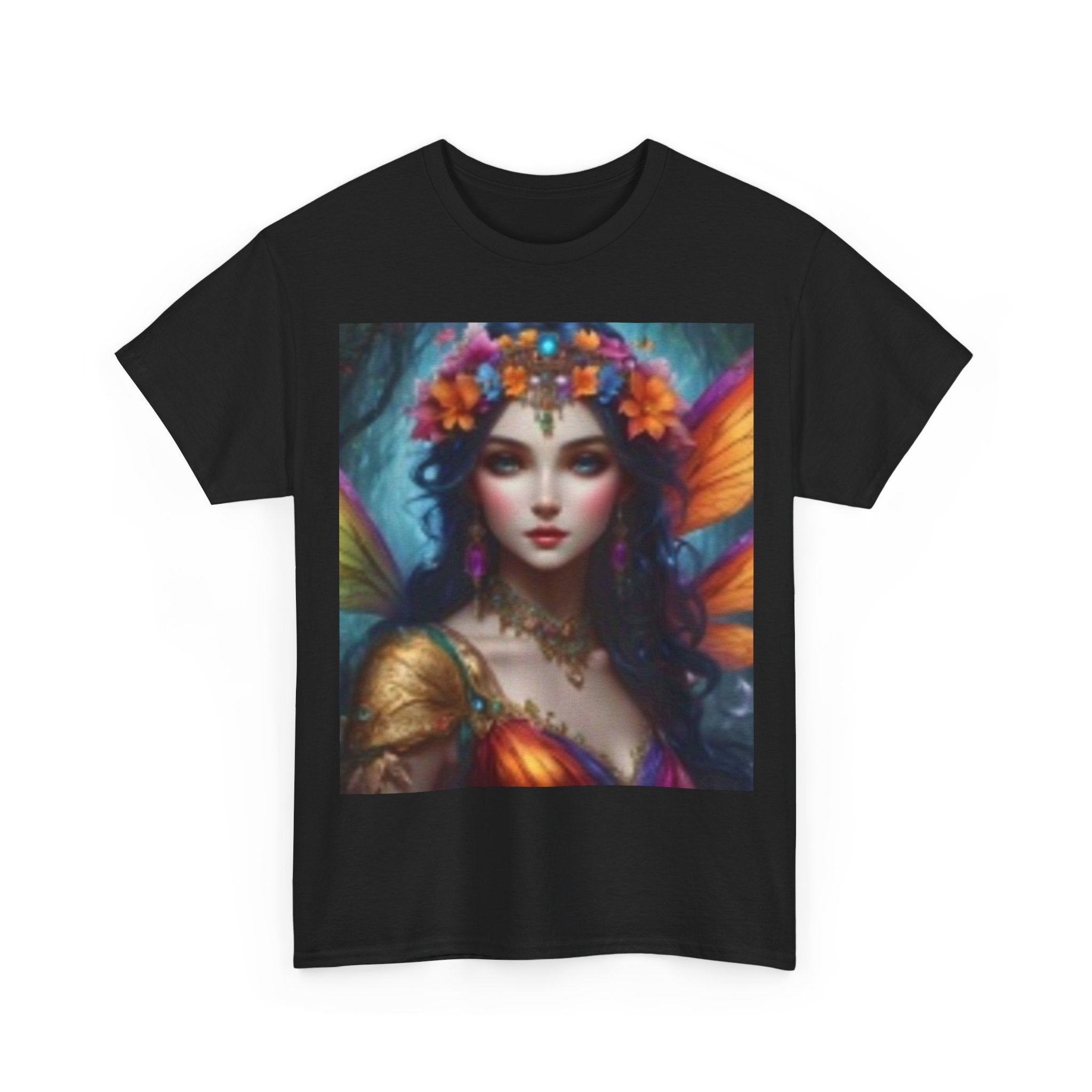 Fairy Queen Portrait T-Shirt — Ethereal Floral Fantasy Tee