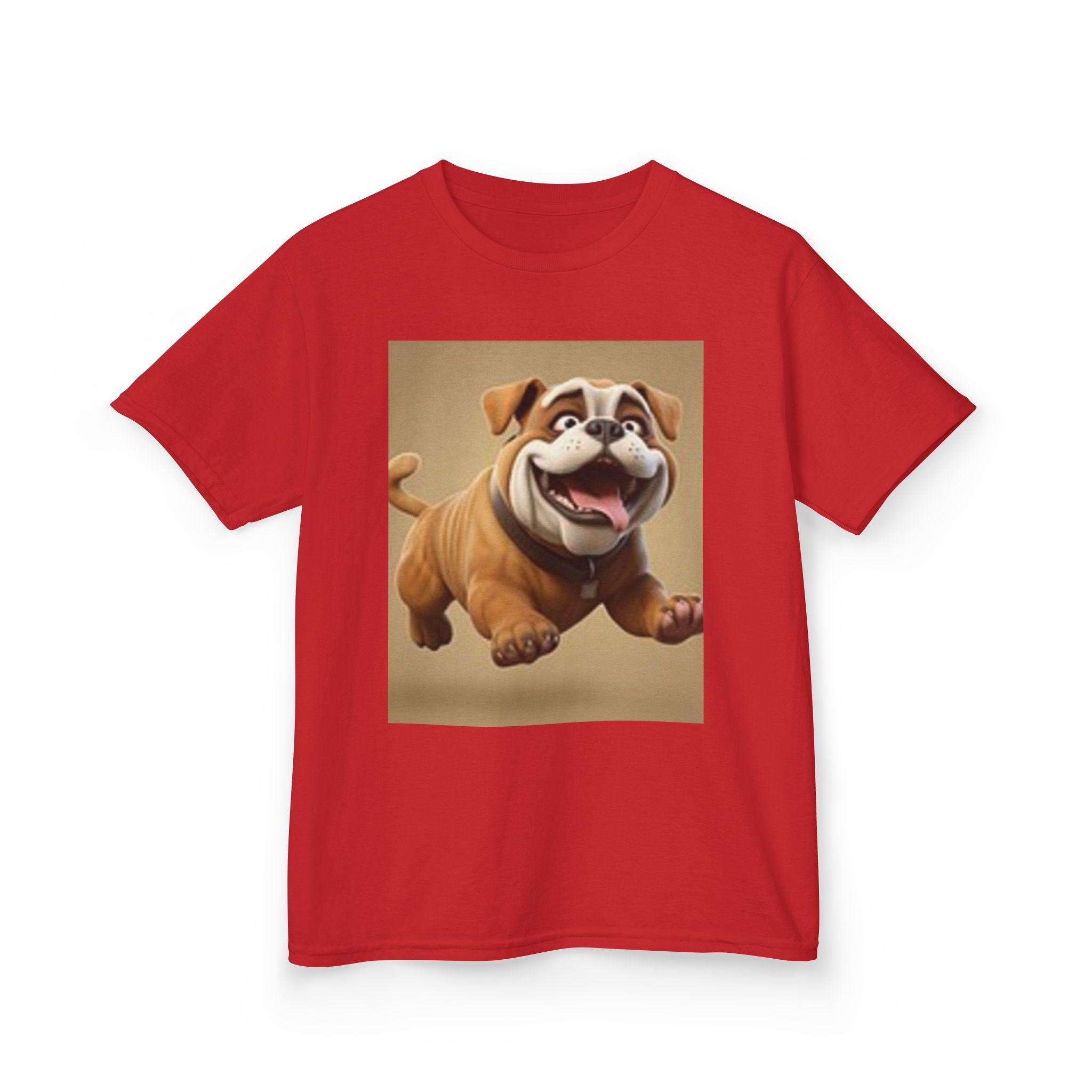 Kids Bulldog & Cute Cats Graphic Tee — Playful Puppy and Cat Stack Kids T-Shirt