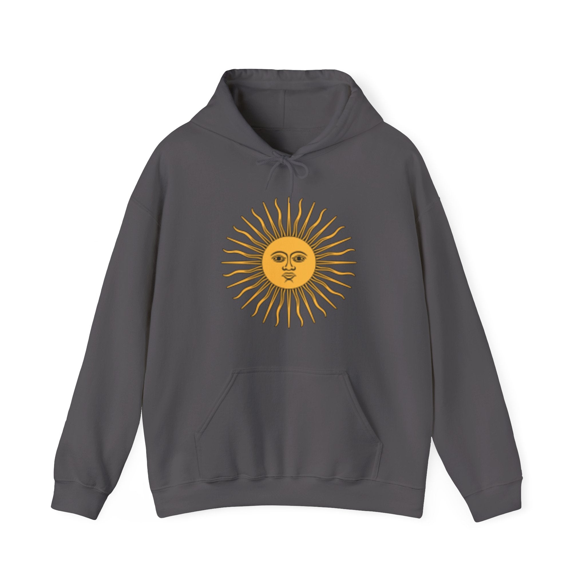 Sunface & Galloping Horses Hoodie — Boho Celestial Horse Art Sweatshirt