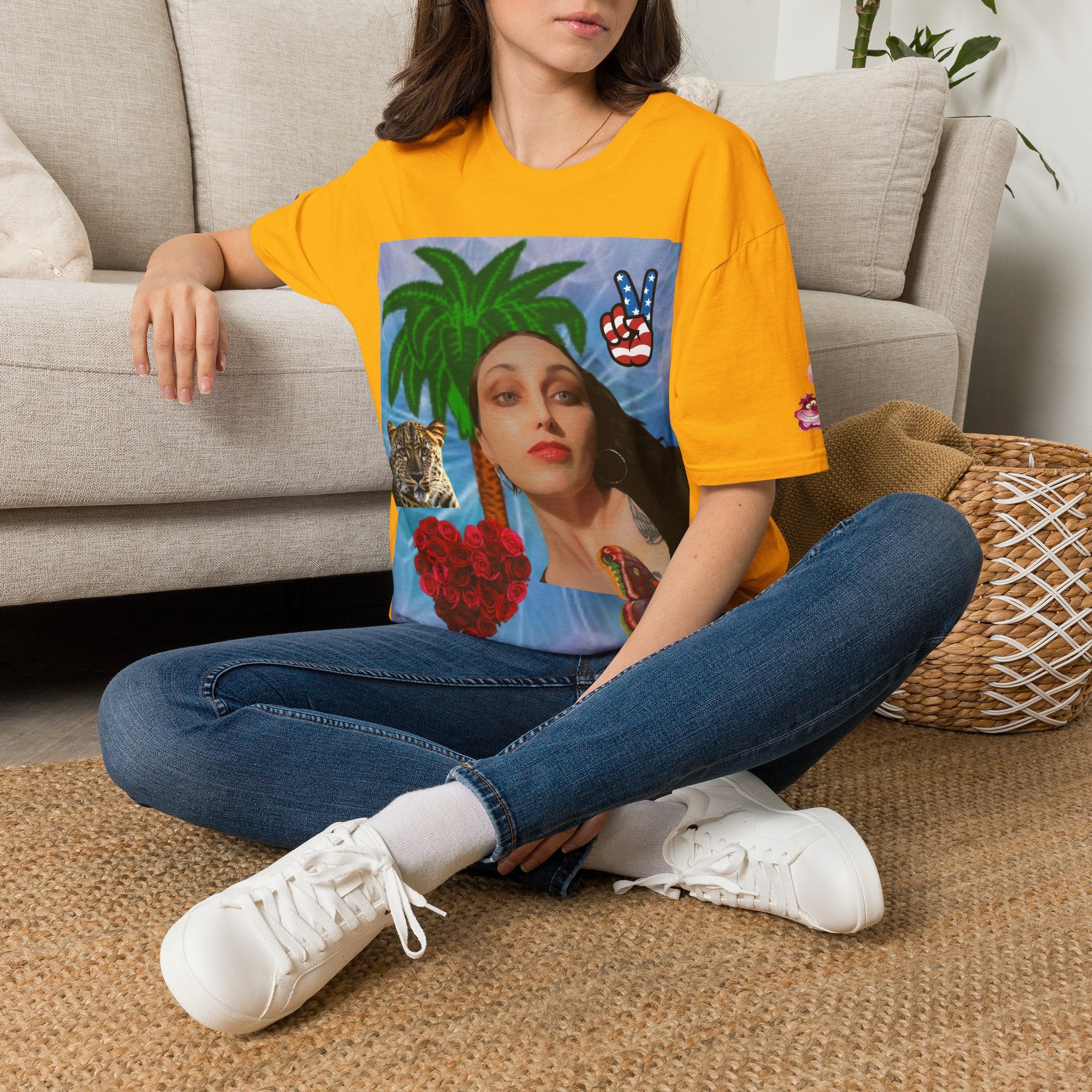 Paisley Tee — Vintage Glam Face Print T‑Shirt