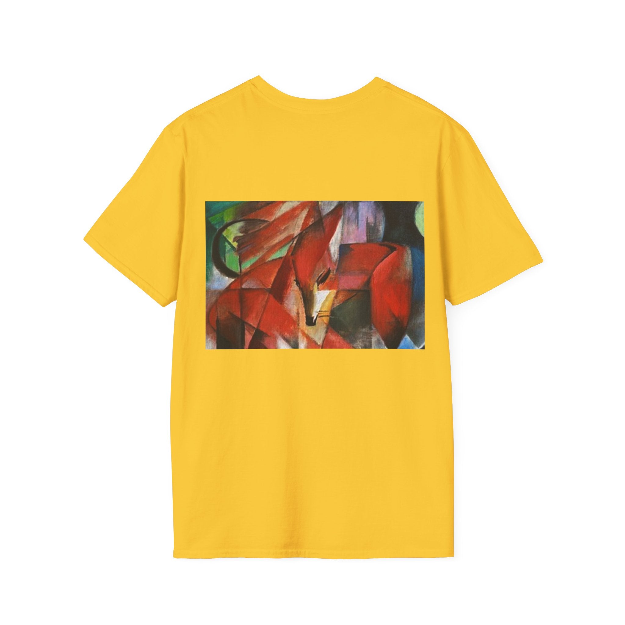 Sun Face Pocket Tee with Abstract Red Fox Back Print