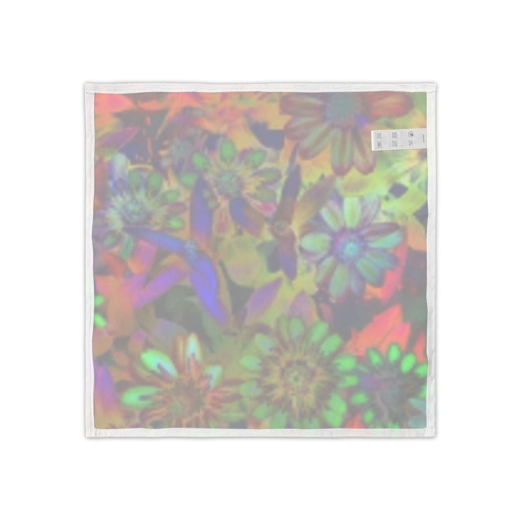Holographic Floral Napkins (Set of 4) — Rainbow Party & Holiday Table Decor