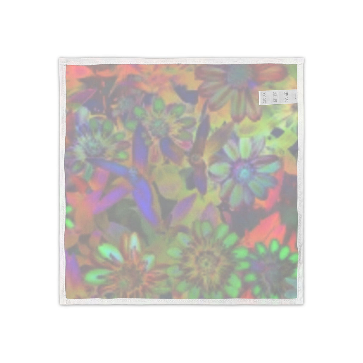 Holographic Floral Napkins (Set of 4) — Rainbow Party & Holiday Table Decor