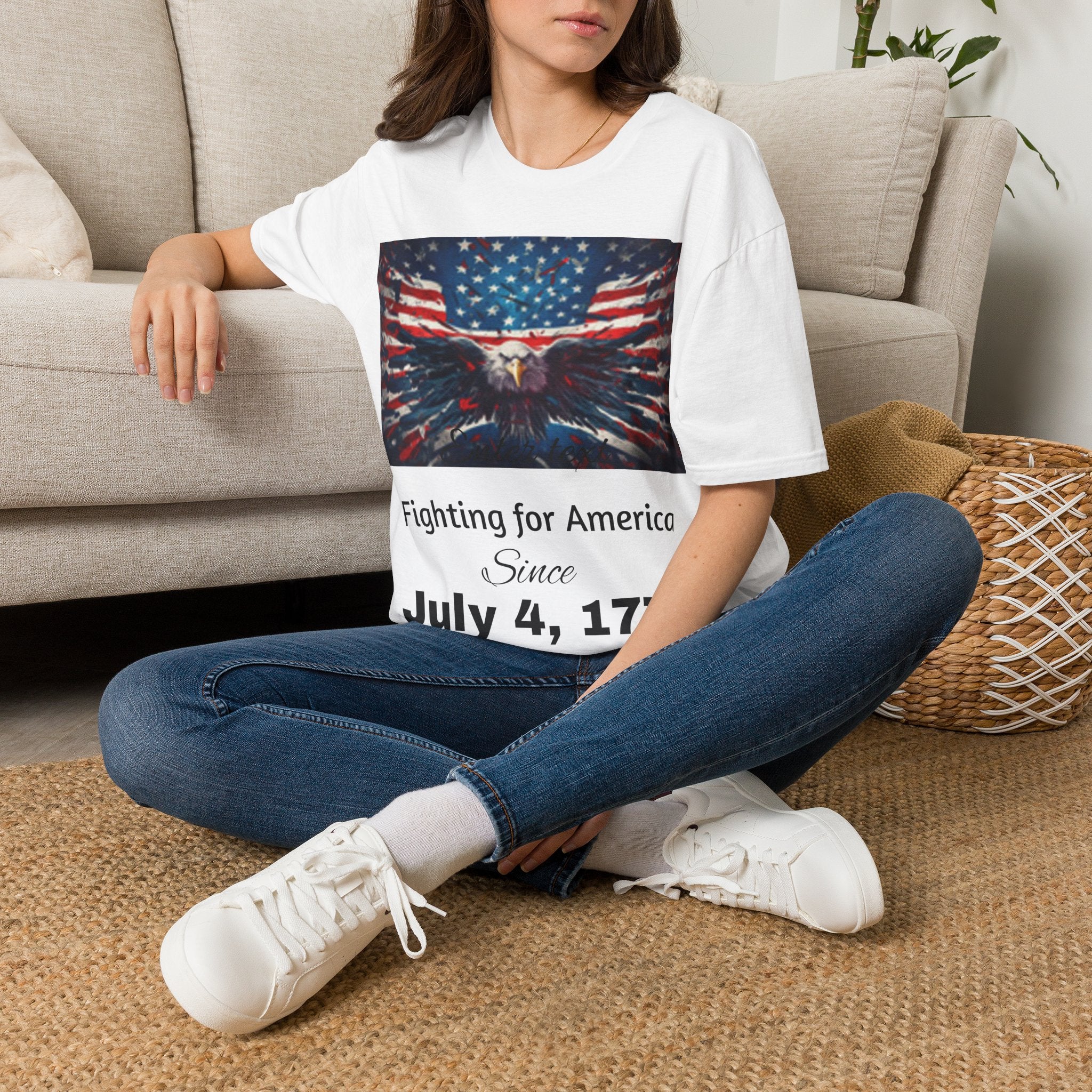 Patriotic Eagle T-Shirt — American Flag Bald Eagle I Love America!