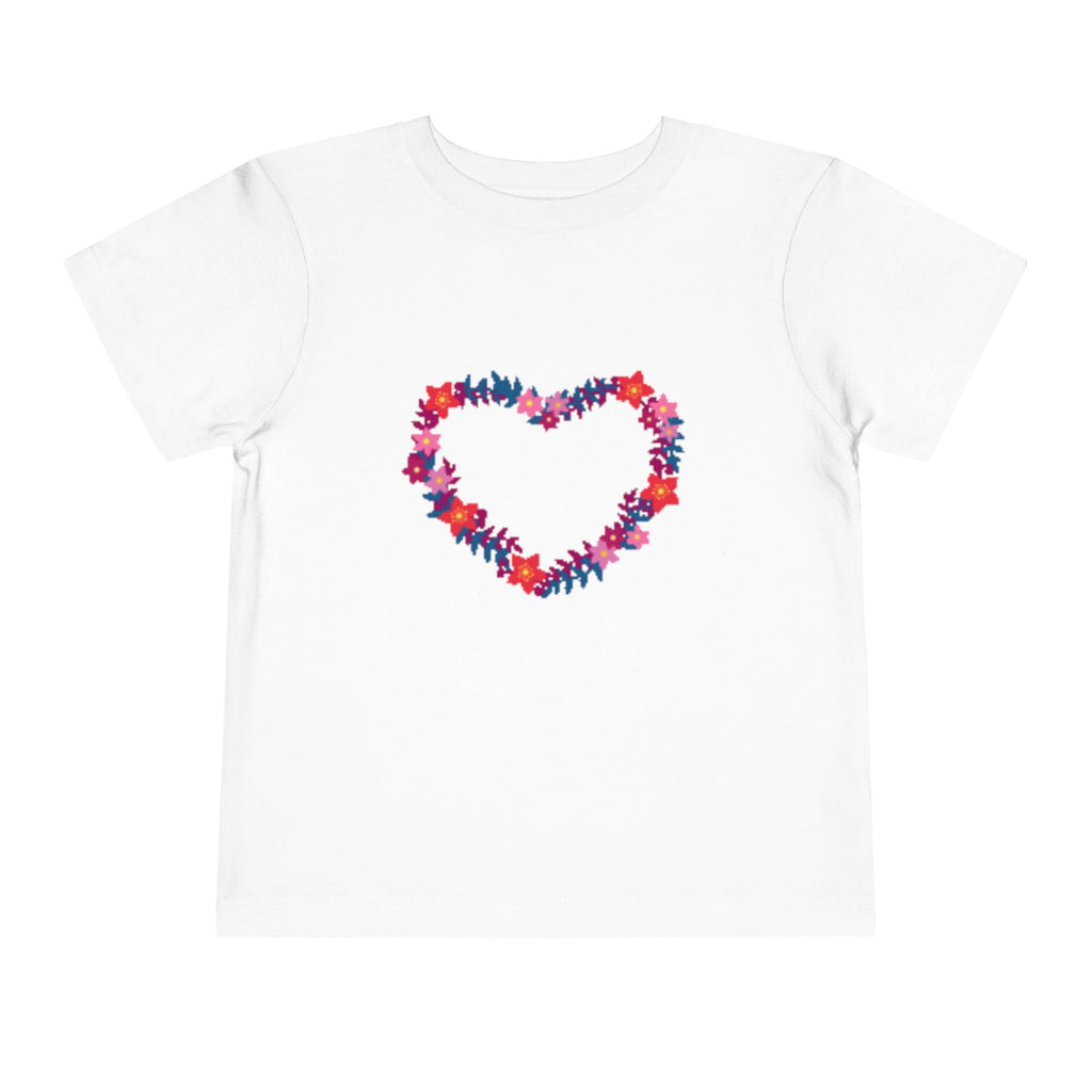 Toddler Tee — Floral Heart Graphic Kids' Short Sleeve Shirt