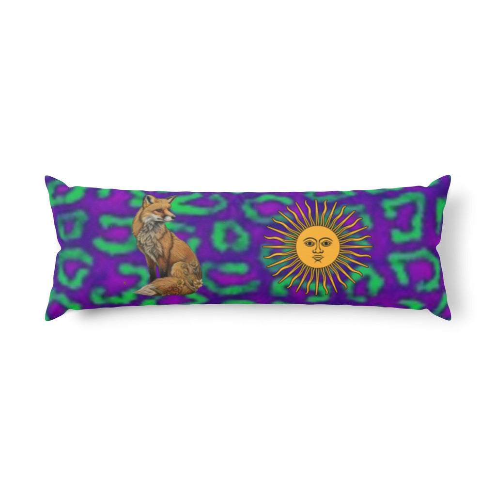 Boho Fox & Sun Body Pillow — Celestial Fox Lumbar Pillow