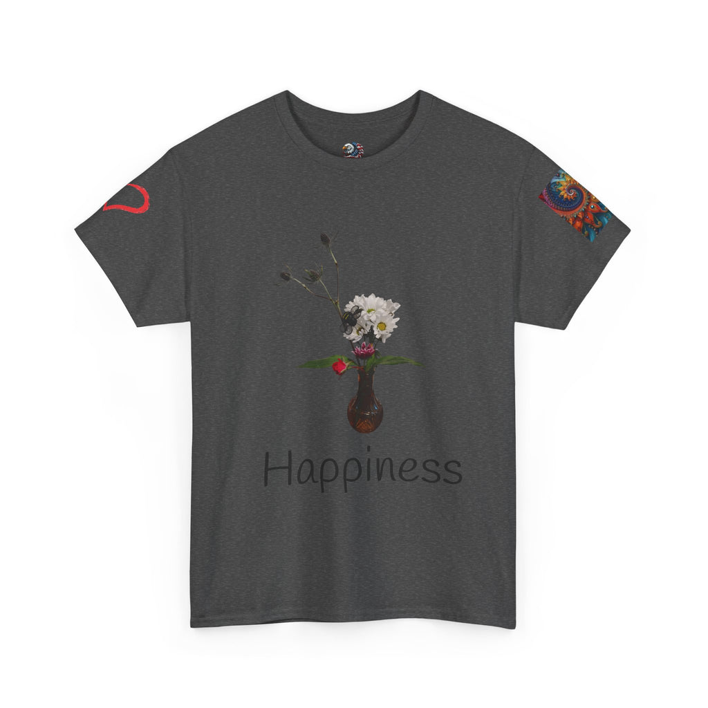 Floral Vase Graphic T-shirt — Minimal Botanical Bouquet T-Shirt