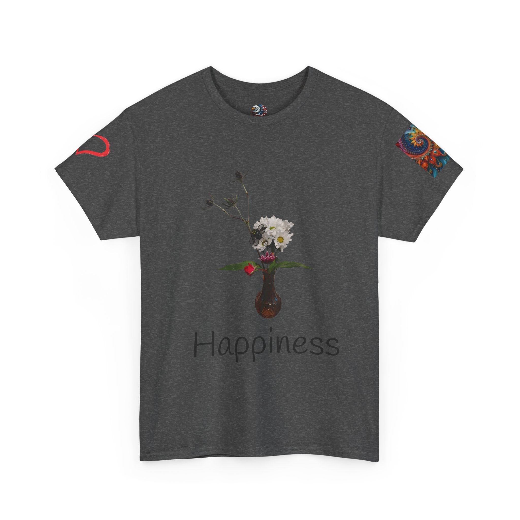 Floral Vase Graphic T-shirt — Minimal Botanical Bouquet T-Shirt
