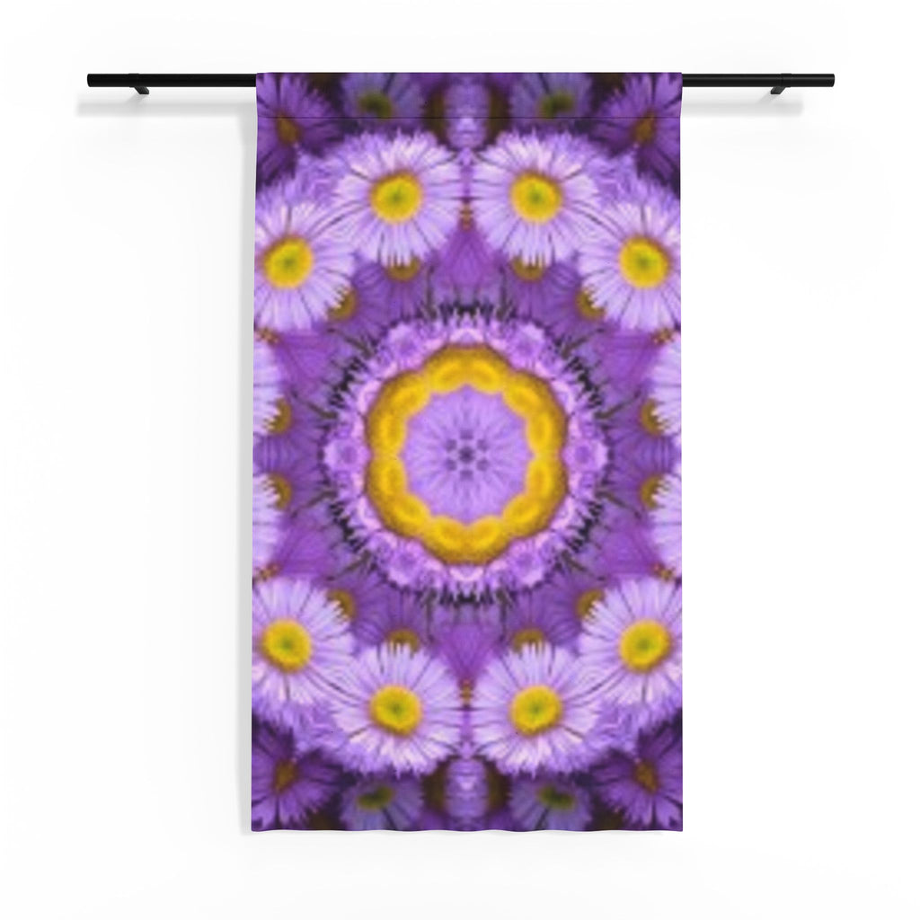 Purple Daisy Mandala Sheer Curtain — Floral Window Panel