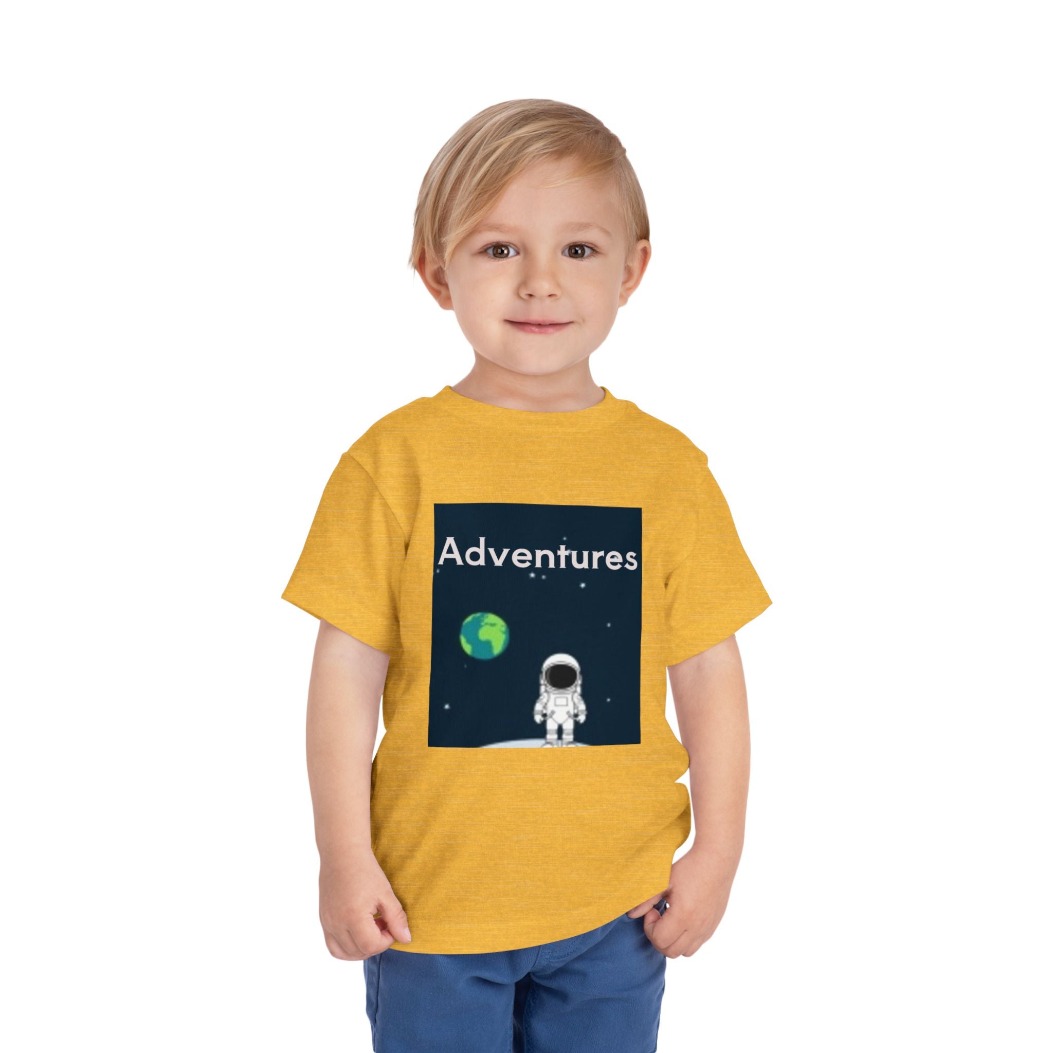 Toddler T-shirt — Adventures Cute Astronaut & Retro Space Rockets Design