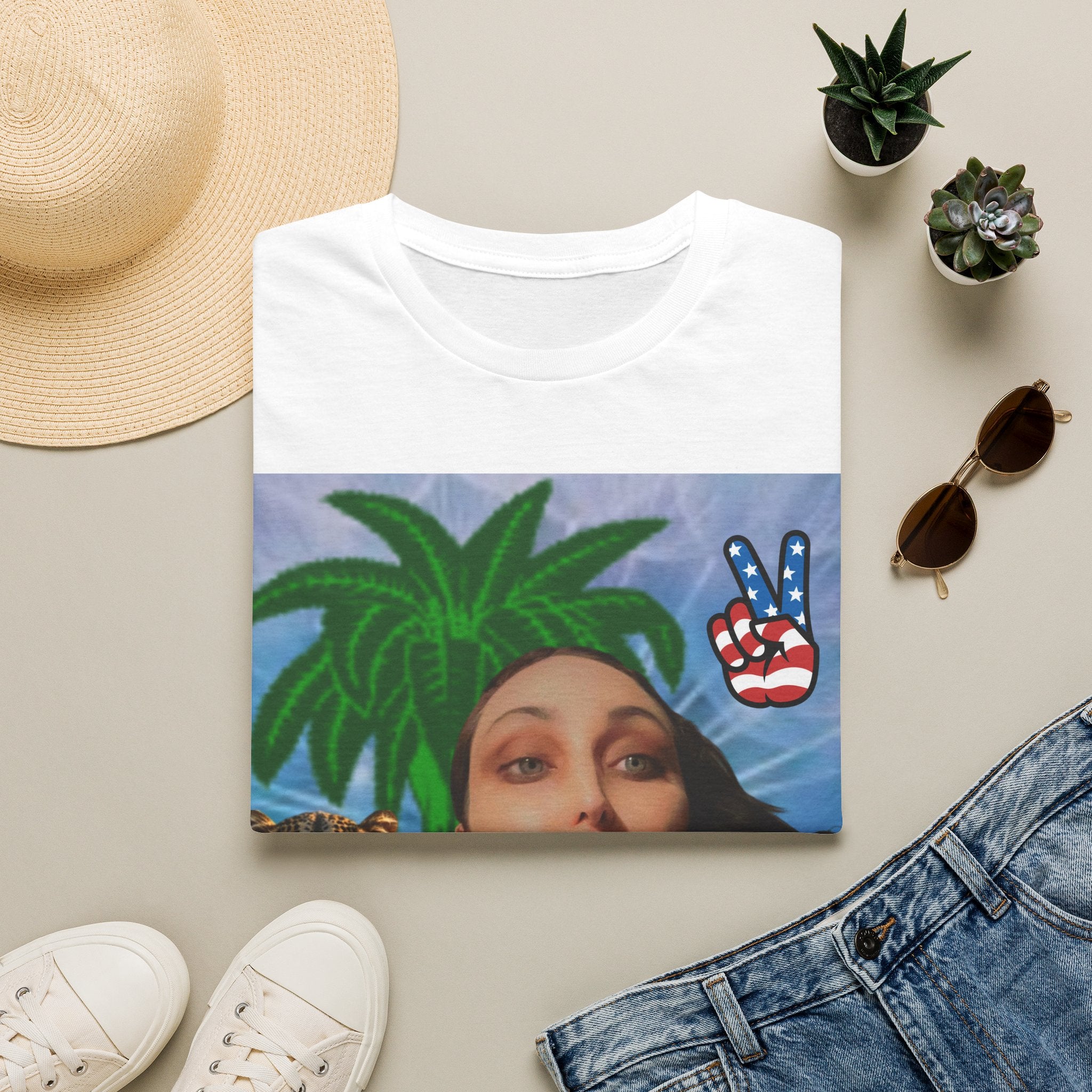 Paisley Tee — Vintage Glam Face Print T‑Shirt