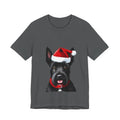 Scottish Terrier Christmas Tee — Cute Scottie Dog Wearing Santa Hat