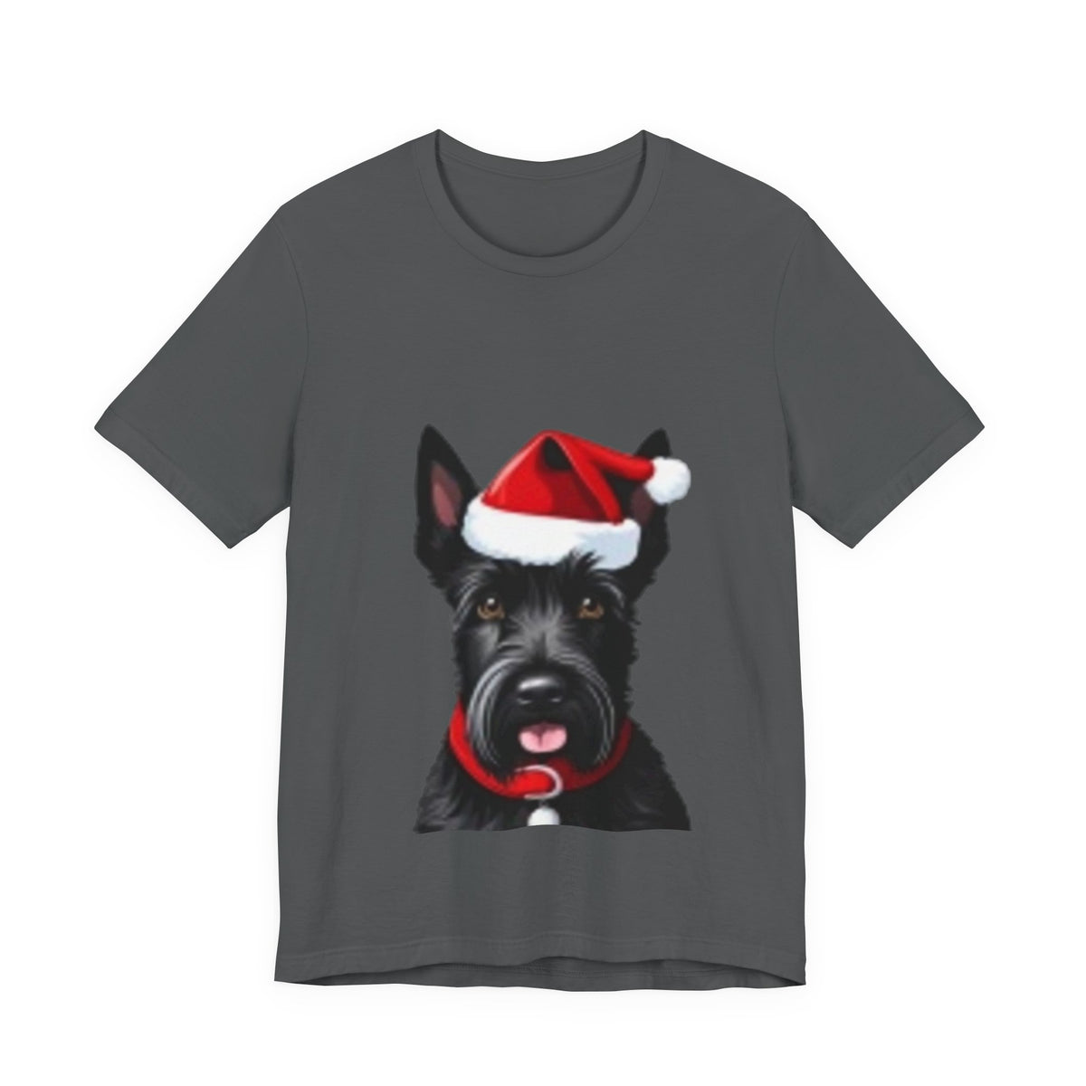 Scottish Terrier Christmas Tee — Cute Scottie Dog Wearing Santa Hat