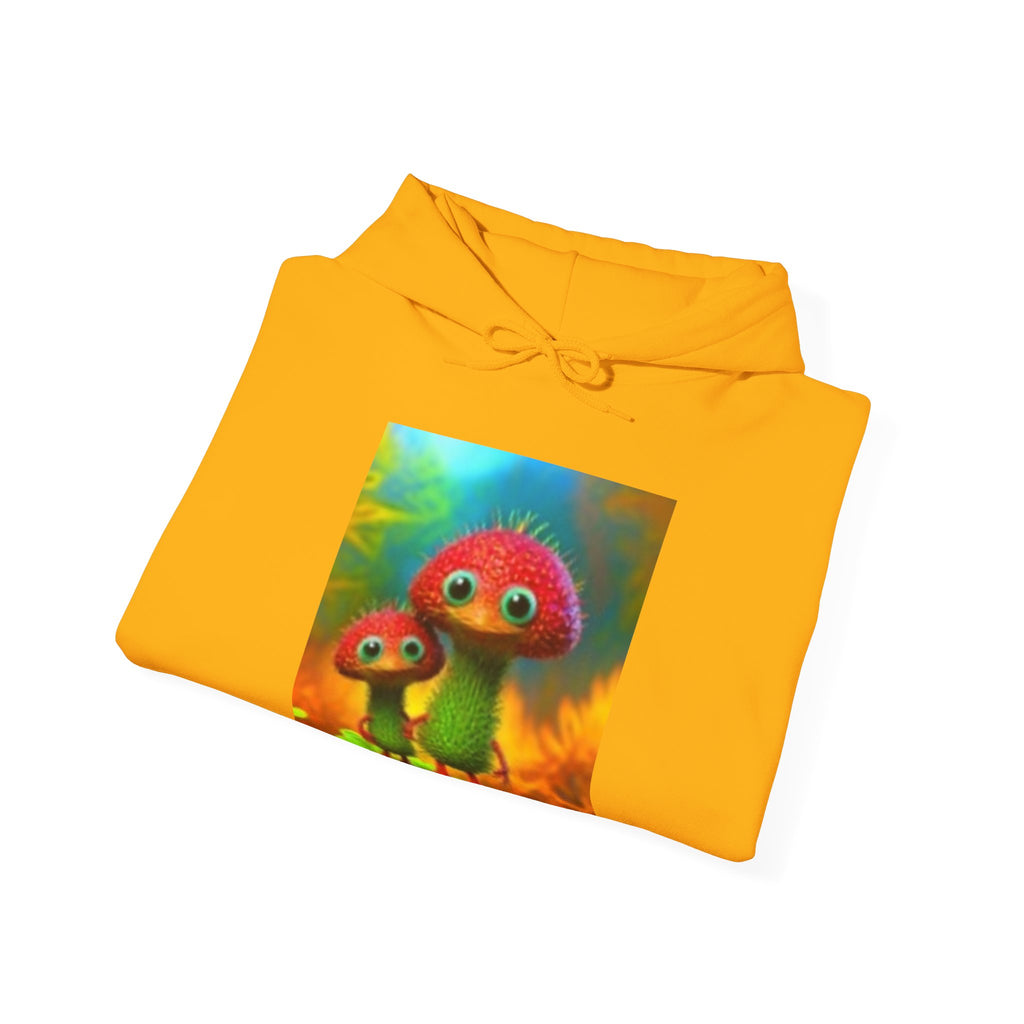 Psychedelic Mushroom Creatures Hoodie — Colorful Fractal Art Pullover