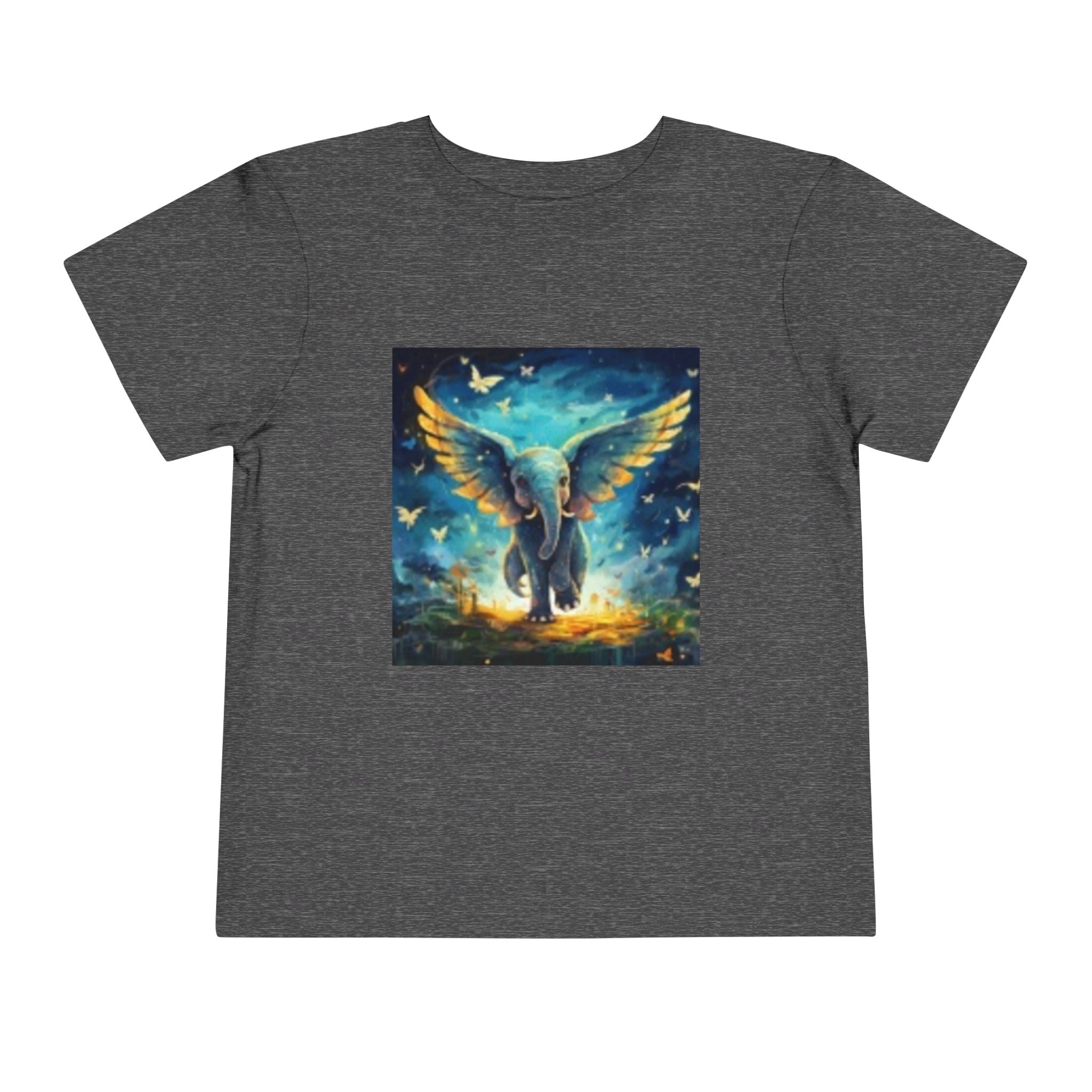 Toddler Tee — Angelic Flying Elephant Graphic Kids Shirt