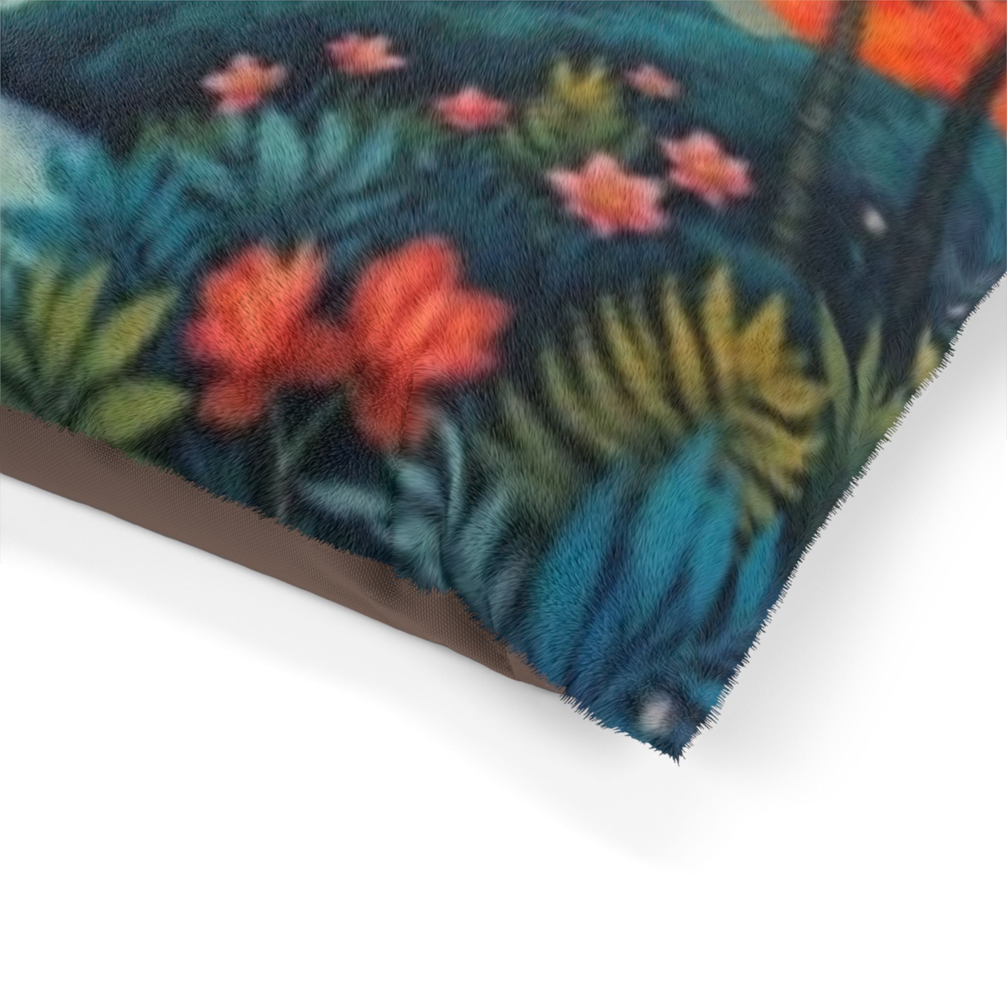 Tropical Sunset Pet Bed — Floral Palm Island Print for Dogs & Cats